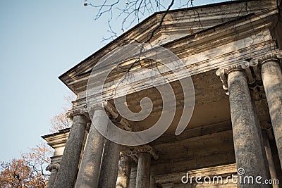 architecture detail historical building outdoor garden autumn day sunlight Stock Photo