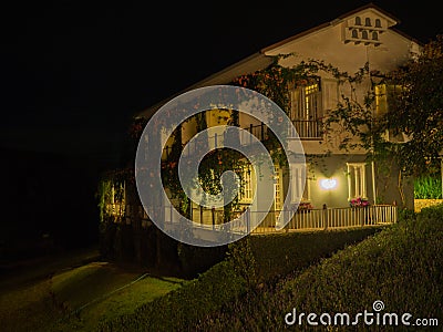 Architecture design, detail house, night scene Stock Photo