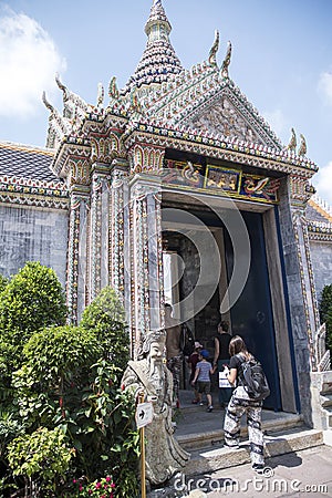 Architecture detail of the building inside the Grand Palace Bangkok Thailand Editorial Stock Photo