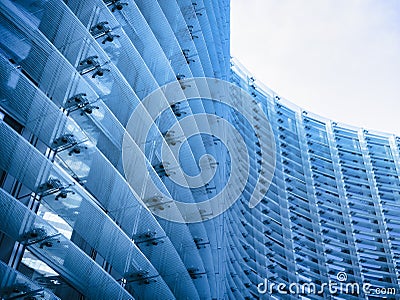 Architecture detail Glass wall Modern building exterior Abstract background Stock Photo