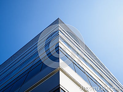 Architecture detail Modern Building Glass facade Corner Background Stock Photo