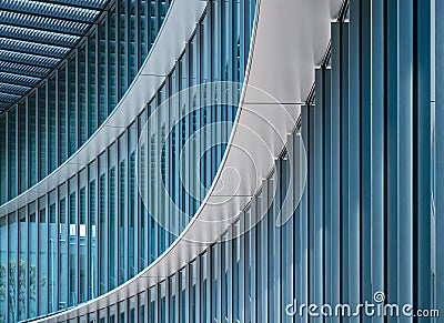 Architecture detail Modern Building Glass wall designn curve pattern Stock Photo