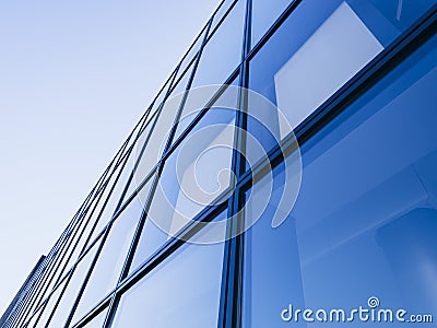 Architecture detail Modern Glass facade Background Blue tone Stock Photo