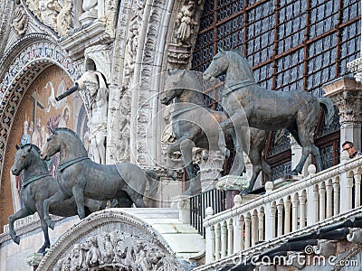 Architecture detail on St. Mark Cathedral, Venice, Italy Stock Photo