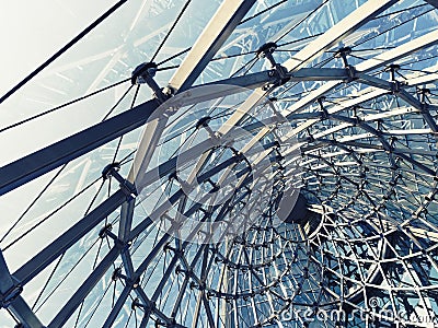 Glass Steel structure Modern Building Architecture Details Stock Photo