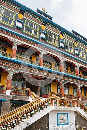 Architecture details of a Rumtek Monastery at Gangtok, India Stock Photo