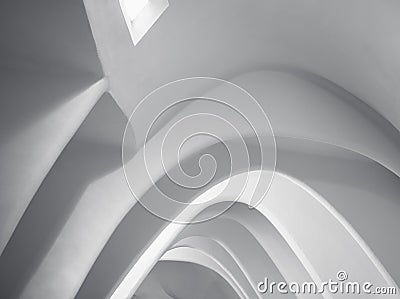 Architecture details White wall Concrete Curve Space lighting Abstract background Stock Photo