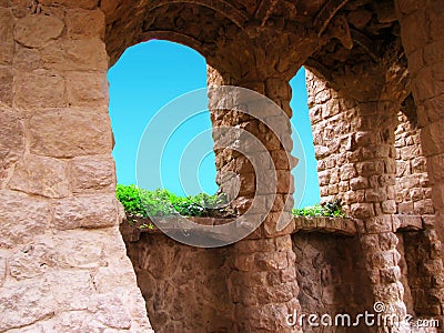 Architecture of the East. stone building. Stock Photo