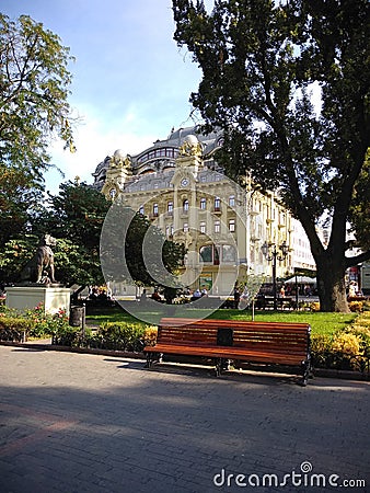 Architecture of the era of classicism in Odessa Editorial Stock Photo