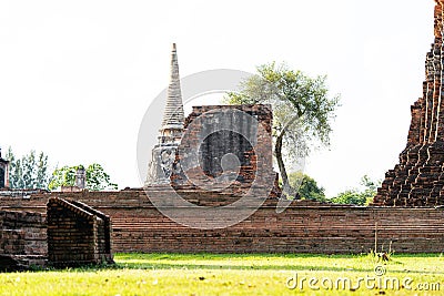 Architecture of the Famous Old Temple in Ayutthaya, Temple in Phra Nakhon Si Ayutthaya Historical Park, Ayutthaya Province, Stock Photo