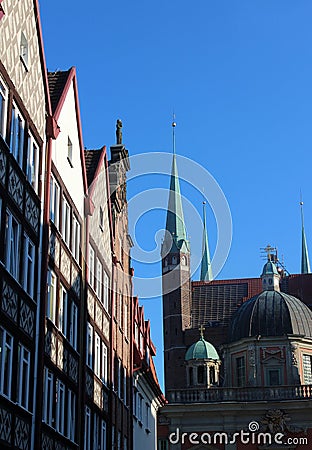 Architecture of Gdansk old city. Stock Photo