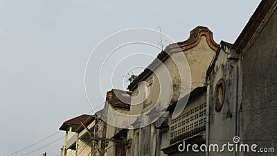 architecture house style sino portuguese old town. Stock Photo
