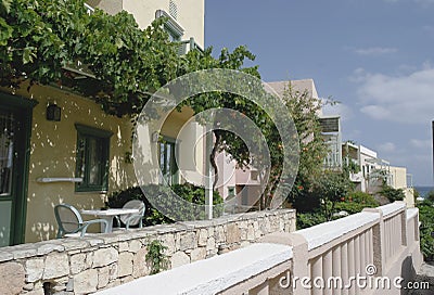 Architecture of houses in Greece Stock Photo