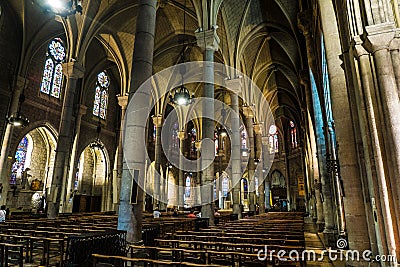 Inside Basilica of Notre-Dame de Nice, Nice, Cote d & x27;Azur, France Editorial Stock Photo