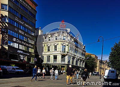 Architecture at Karl Johans Gate street Oslo Norway Editorial Stock Photo