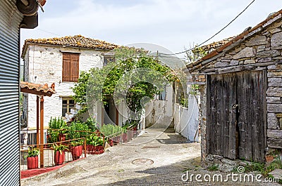 Architecture in Kaspakas village, Lemnos island, Greece Stock Photo