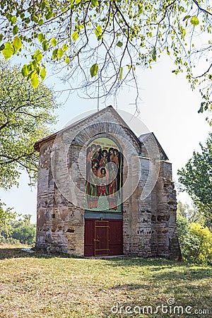 Architecture of Kievan Rus. Remains of the Saint Michael`s Church in Oster, Ukraine Editorial Stock Photo