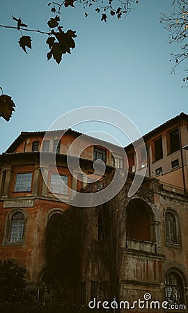 Architecture and landmark of Rome. Postcard of Rome, View of old Rome, Italy Stock Photo