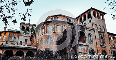 Architecture and landmark of Rome. Postcard of Rome, View of old Rome, Italy Stock Photo