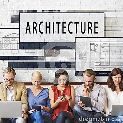 Architecture Layout Blueprint Build Construct Concept Stock Photo