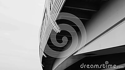 Bridge detail black and white. architecture lines. abstract background Stock Photo
