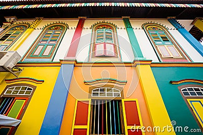 Architecture on Little India Singapore Editorial Stock Photo