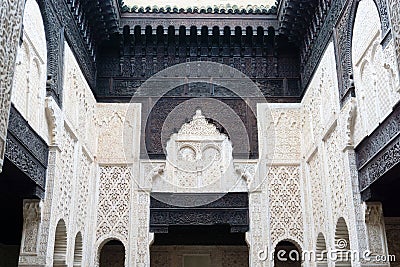 Sale, Morocco - March 5, 2020: Architecture of madrasah Abu al-Hasan koranic school in Sale, Morocco Stock Photo