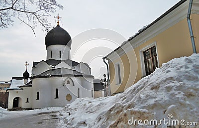Marfo-Mariinsky Convent of Mercy in Moscow in winter Stock Photo