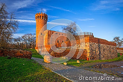 Architecture of medieval Teutonic Castle in Swiecie Stock Photo