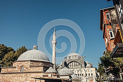 Architecture of Mihrimah Sultan Mosquewith blue Editorial Stock Photo