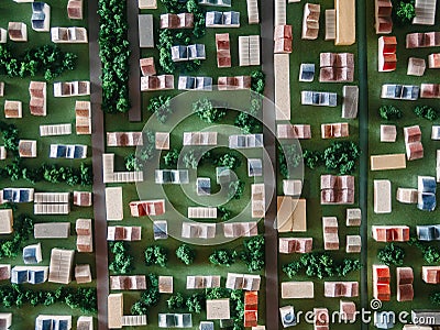 Architecture Model Urban cityscape Green environment area Aerial view Stock Photo