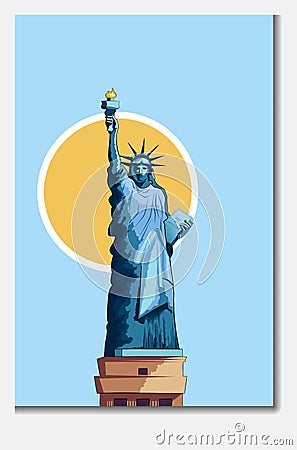 Architecture monument Statue of Liberty poster Stock Photo