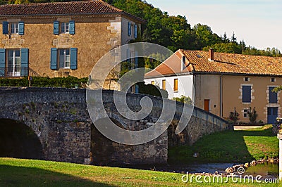 Architecture of Old bridge Saint Jean de Cole France Stock Photo