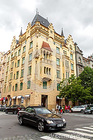 The architecture of the old city of Prague. Ancient buildings, cozy streets Editorial Stock Photo