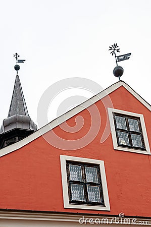 Architecture of the old town of Bauska. Stock Photo