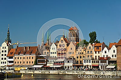 Architecture of the old town in Gdansk, Poland Editorial Stock Photo