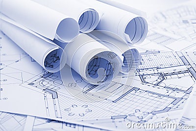 Architecture plans Stock Photo