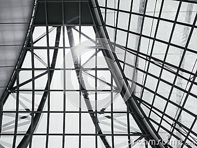 Architecture Roof Glass Steel structure pattern background Stock Photo