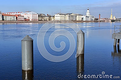 Architecture of historic city center of Saint-Petersburg. Editorial Stock Photo