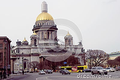 Architecture of Saint-Petersburg, Russia. Saint Isaak`s cathedral Editorial Stock Photo