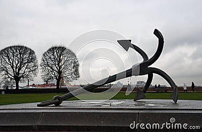 Architecture of Saint-Petersburg, Russia. View of an anchor. Stock Photo