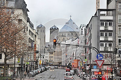 The architecture of streets in Cologne Germany Editorial Stock Photo