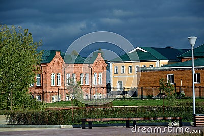 Architecture of Strelka region in Nizhny Novgorod, Russia. Stock Photo