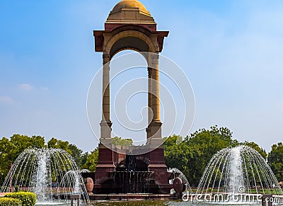 Architecture structure view near India Gate in Delhi India, Old structure near India Gate Stock Photo