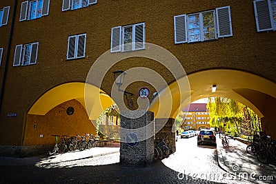 architecture summer green travel garden beautiful building old construction exterior sky residential flower yellow Editorial Stock Photo