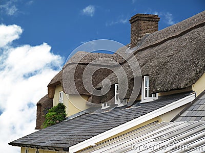 Architecture thatched roof Stock Photo