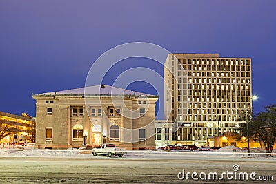 Architecture of Topeka at sunrise Stock Photo