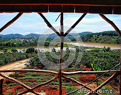 Architecture and tower blocks in Vietnam, South-East Asia Stock Photo