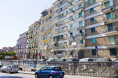 Architecture view of a living block from Naples Stock Photo