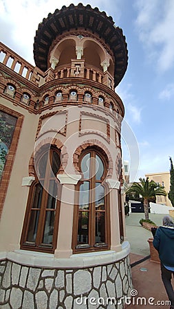 Windows details - palace house-Torremolinos Stock Photo